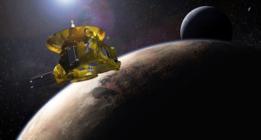 Artist's impression of the New Horizons space probe. Dated 2015. (Photo by: Universal History Archiv...