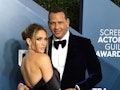 LOS ANGELES, CALIFORNIA - JANUARY 19: Jennifer Lopez and Alex Rodriguez arrives at the 26th Annual S...
