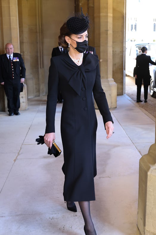 WINDSOR, ENGLAND - APRIL 17: Catherine, Duchess of Cambridge  during the funeral of Prince Philip, D...