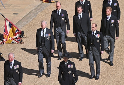 WINDSOR, ENGLAND - APRIL 17:  (L-R) Prince Charles, Prince of Wales, Prince Andrew, Duke of York,  P...