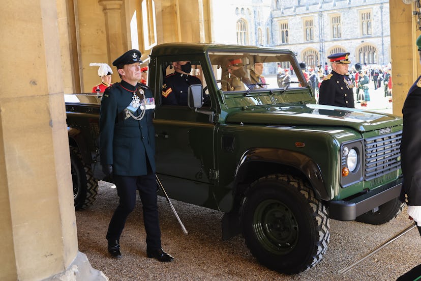 Prince Philip’s beloved Land Rover lead the procession.