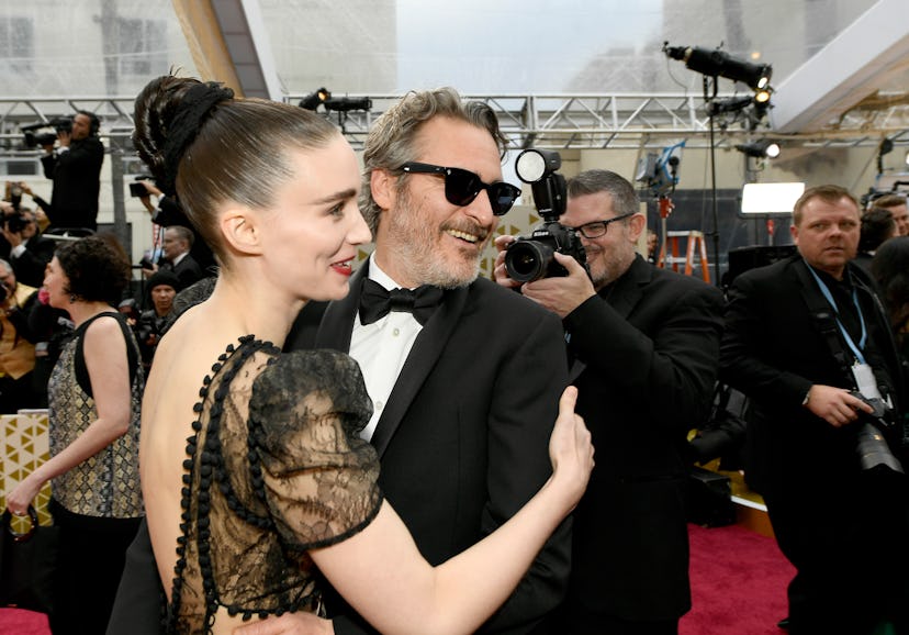 HOLLYWOOD, CALIFORNIA - FEBRUARY 09: (L-R) Rooney Mara and Joaquin Phoenix attends the 92nd Annual A...