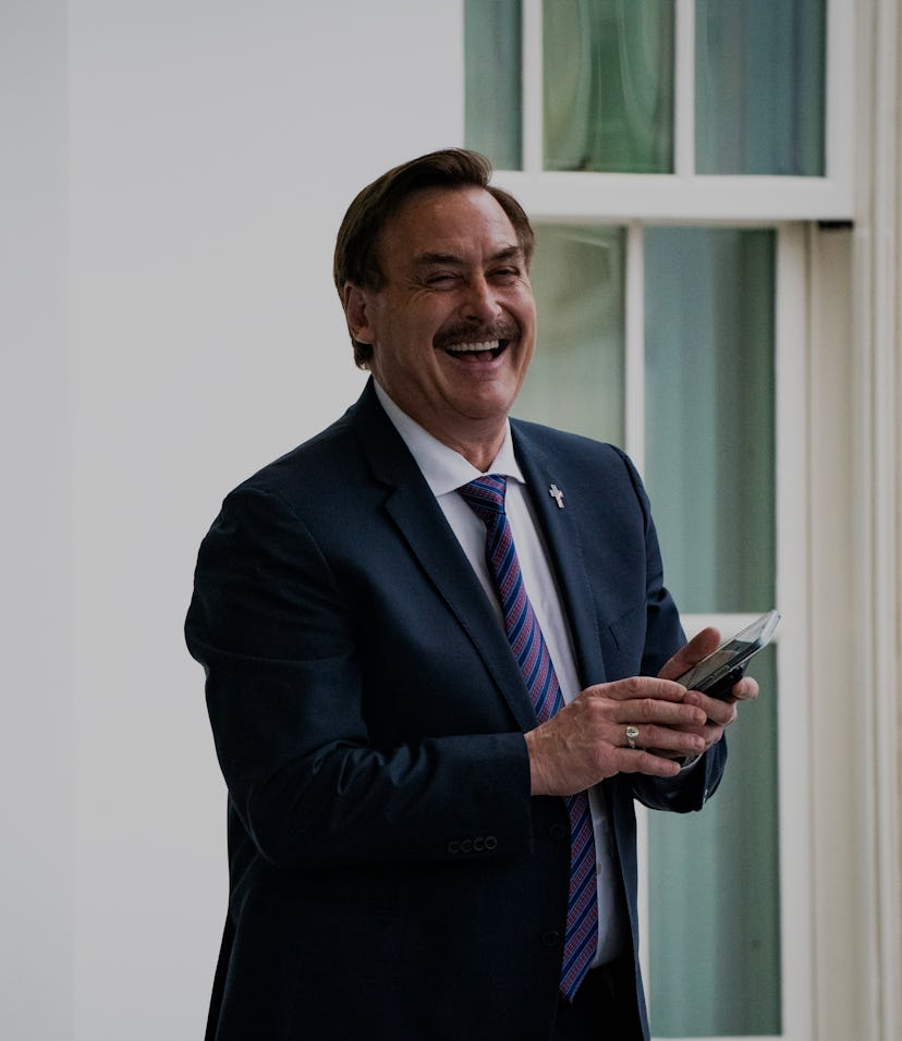 WASHINGTON, DC - JANUARY 15: My Pillow CEO Michael Lindell is seen outside the door of the West Wing...