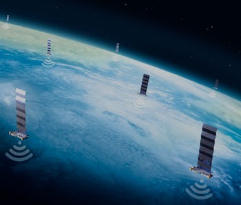 Illustration of SpaceX's Starlink network of satellites.
