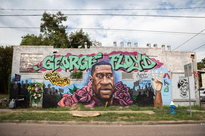 A George Floyd mural on a building in 3rd Ward Saturday September 5, 2020 in Houston, TX.