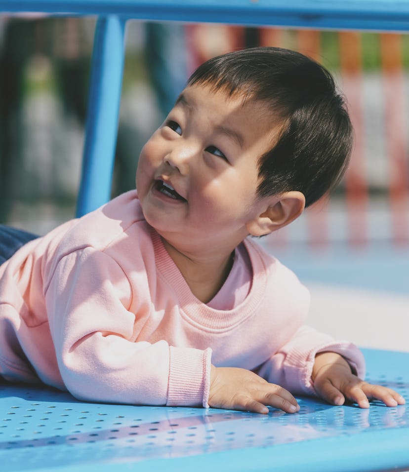 Babies can be outside in the summer as long as they aren't dehydrated.