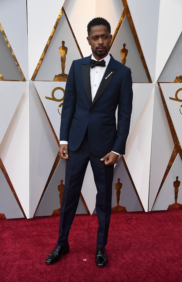Lakeith Stanfield attends the 90th Annual Academy Awards in Ermenegildo Zegna Couture in 2018. 