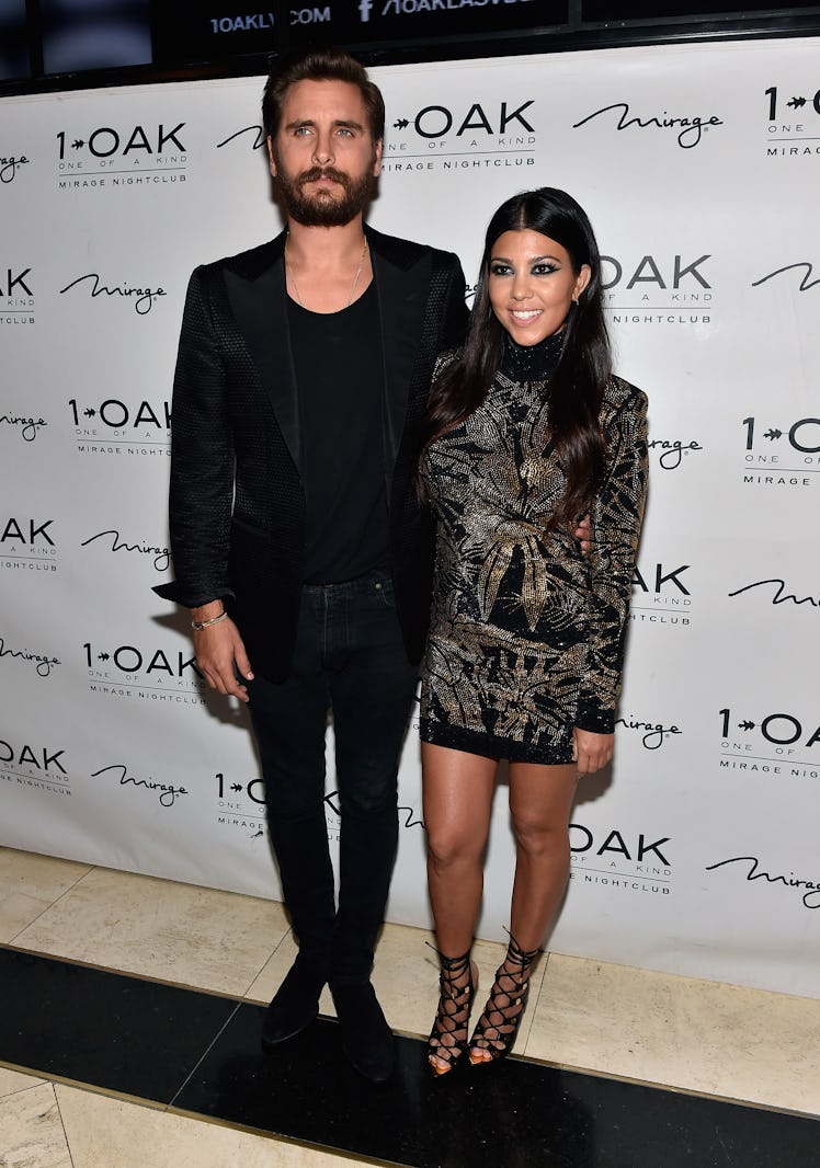 LAS VEGAS, NV - MAY 23: Television personalities Scott Disick (L) and Kourtney Kardashian arrive at...