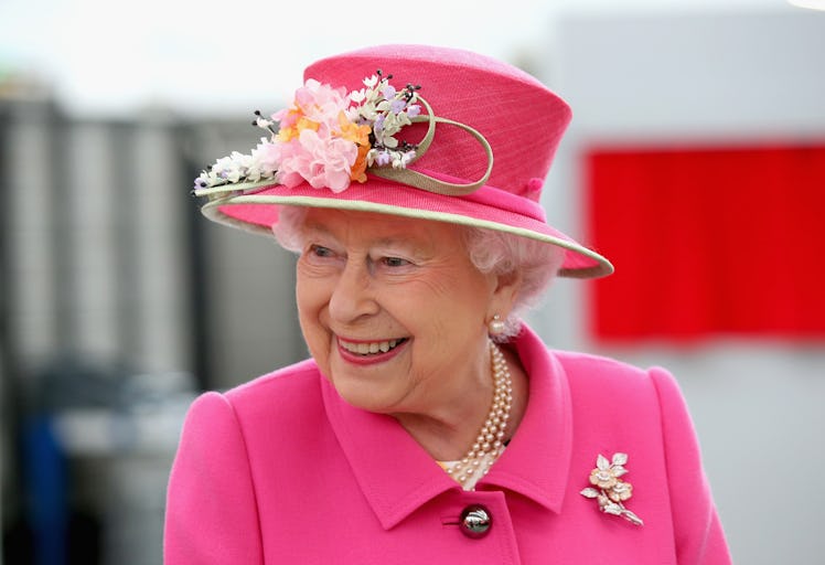 WINDSOR, ENGLAND - APRIL 20: Queen Elizabeth II arrives at the Queen Elizabeth II delivery office i...
