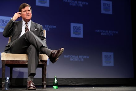 WASHINGTON, DC - MARCH 29: Fox News host Tucker Carlson discusses 'Populism and the Right' during th...