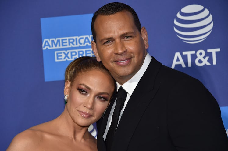 US actress Jennifer Lopez (L) and partner US former baseball player Alex Rodriguez arrive for the 31...