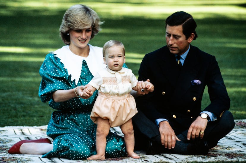 AUCKLAND - APRIL 23: Diana Princess of Wales with Prince Charles and Prince William posing for a pho...