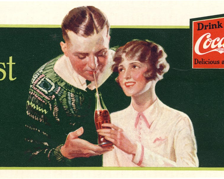 Billboard advertisement for Coca-Cola with the theme of thirst is released, Atlanta, Georgia, 1927. ...