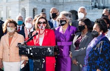 UNITED STATES - APRIL 20: The Speaker of the House Nancy Pelosi, D-Calif., speaks at a news conferen...