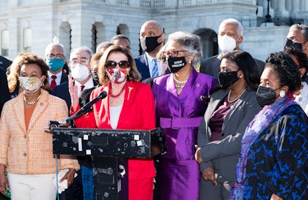 UNITED STATES - APRIL 20: The Speaker of the House Nancy Pelosi, D-Calif., speaks at a news conferen...