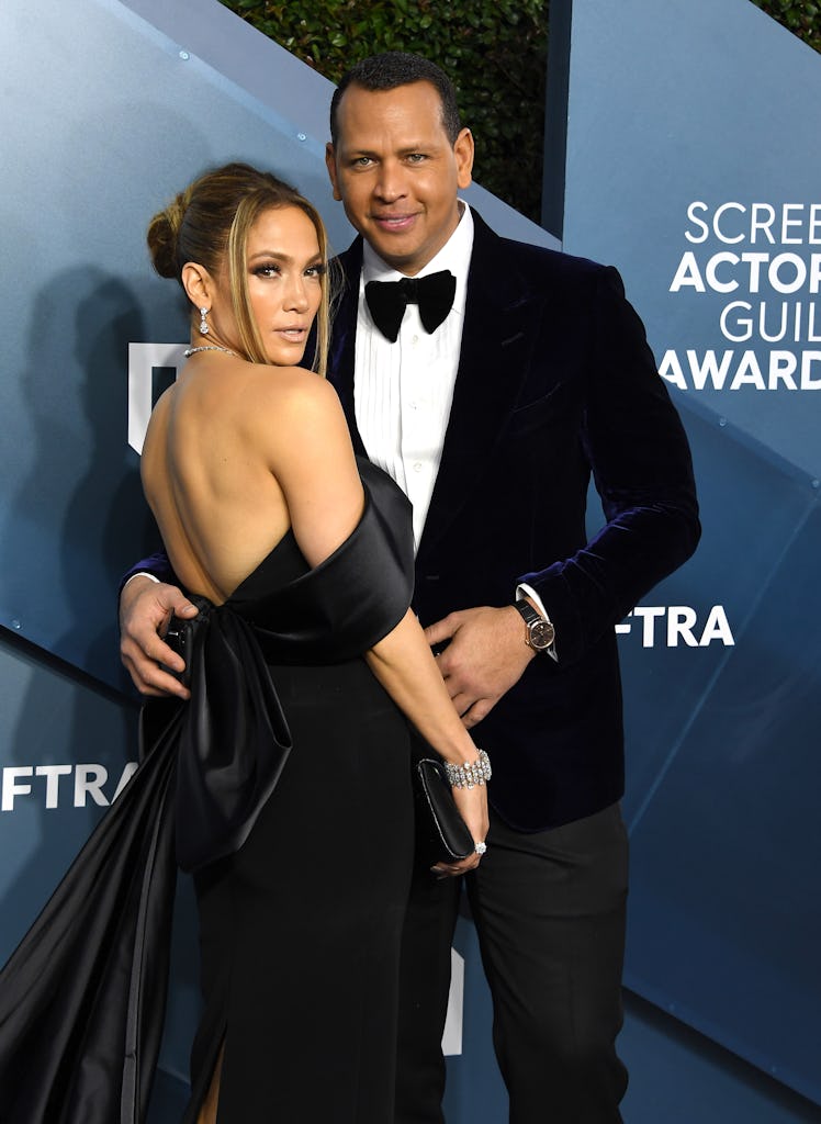 LOS ANGELES, CALIFORNIA - JANUARY 19: Jennifer Lopez and Alex Rodriguez arrives at the 26th Annual S...