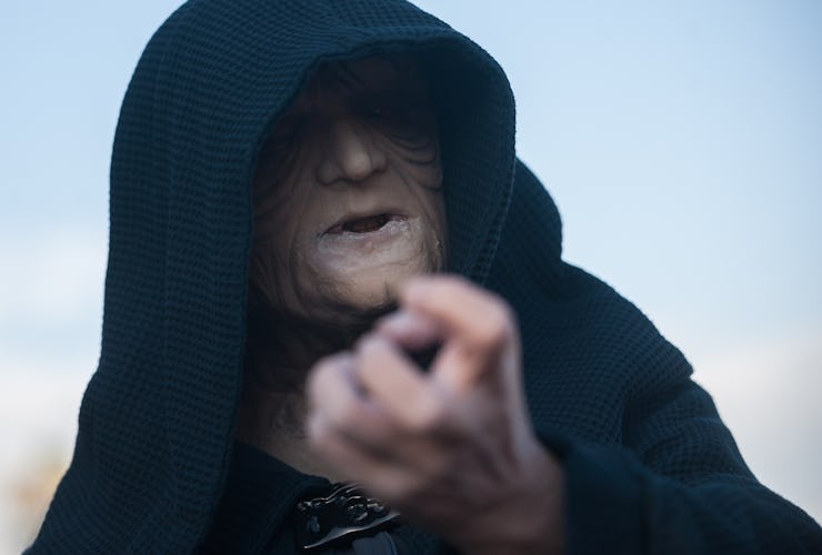 MALAGA, SPAIN - 2018/05/05: A member of the 501st Legion Spanish Garrison dressed as "Darth Sidious"...