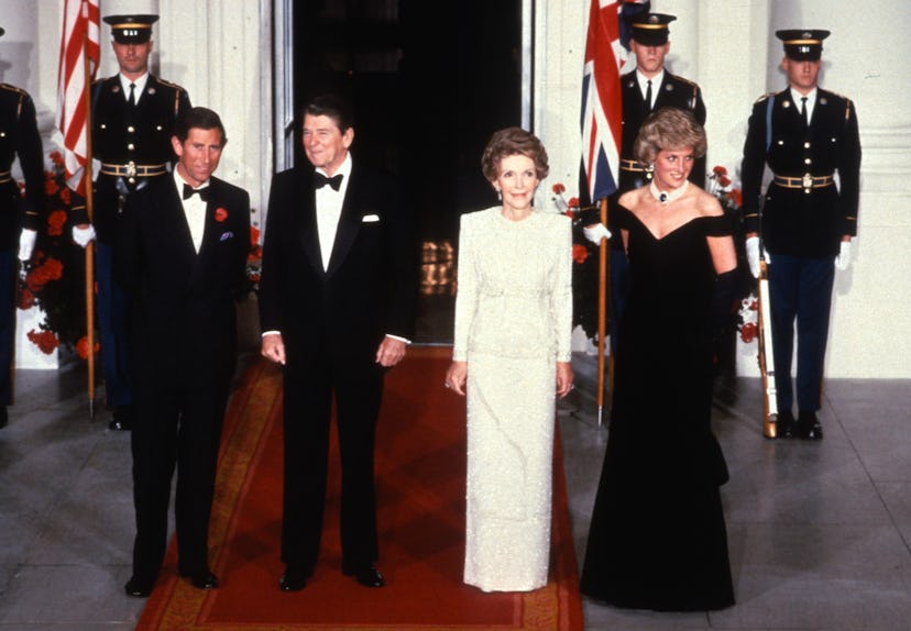 WASHINGTON, DC - NOVEMBER 09: Prince Charles, Prince of Wales (L) and Diana, Princess of Wales (R), ...