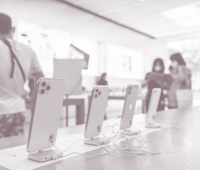 SHENZHEN, GUANGDONG, CHINA - 2020/10/05: iPhone 11 series smartphones displayed at an Apple retail s...