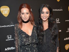 LOS ANGELES, CA - OCTOBER 19:  Actresses Ashley Tisdale (L) and Vanessa Hudgens attend Activisions ...