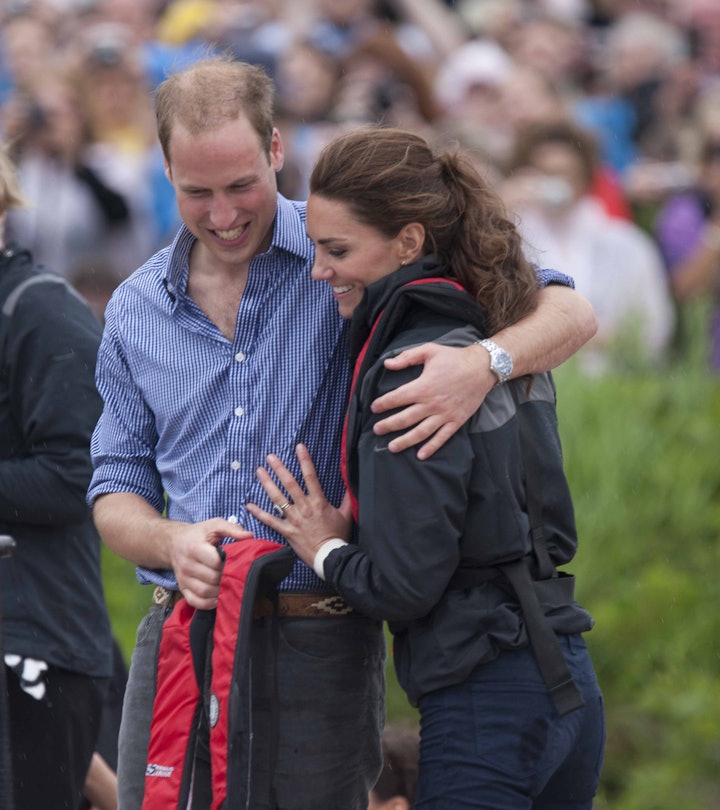 The Duke And Duchess Of Cambridge Arrive On Shore After Rowing Dragon Boats Across Dalvay Lake In Ch...