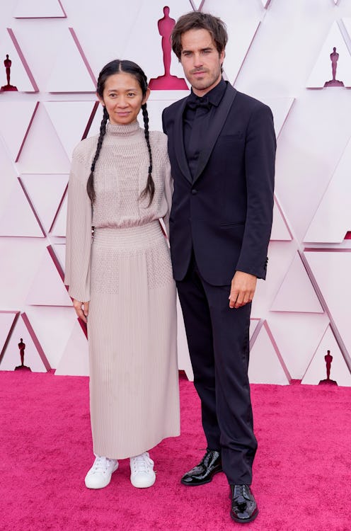 Chloe Zhao and Joshua James Richards attend the 93rd Annual Academy Awards at Union Station on April...
