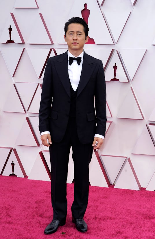 LOS ANGELES, CALIFORNIA – APRIL 25: Steven Yeun attends the 93rd Annual Academy Awards at Union Stat...