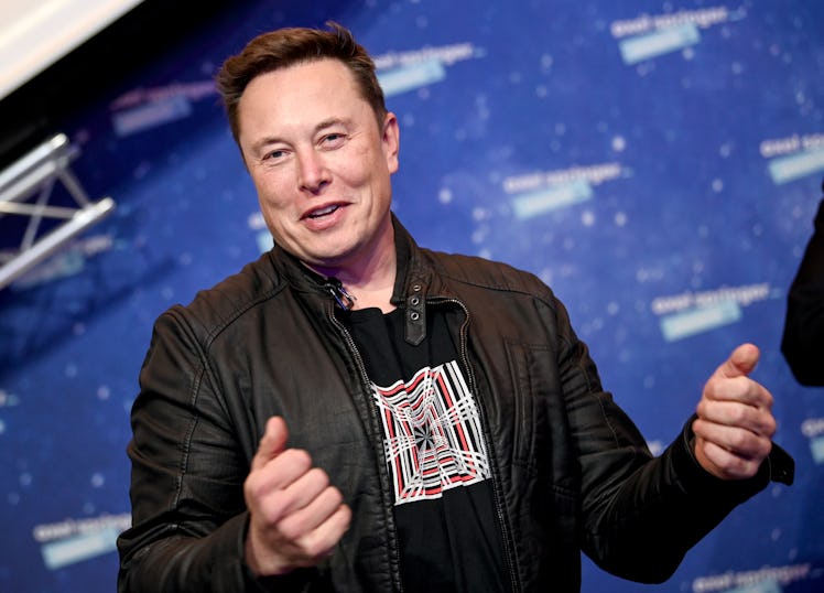 BERLIN, GERMANY DECEMBER 01: SpaceX owner and Tesla CEO Elon Musk arrives on the red carpet for the...