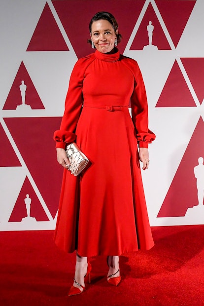 LONDON, UNITED KINGDOM – APRIL 26: Olivia Colman arrives at a screening of the Oscars on April 26, 2...