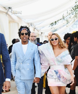 LOS ANGELES, CA - FEBRUARY 09:  Jay-Z and Beyonce attend 2019 Roc Nation THE BRUNCH on February 9, 2...