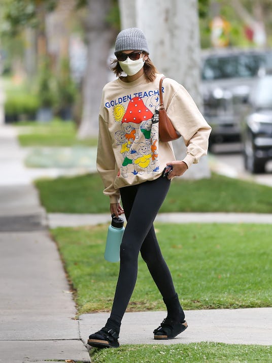 LOS ANGELES, CA - APRIL 24: Kaia Gerber is seen on April 24, 2021 in Los Angeles, California.  (Phot...