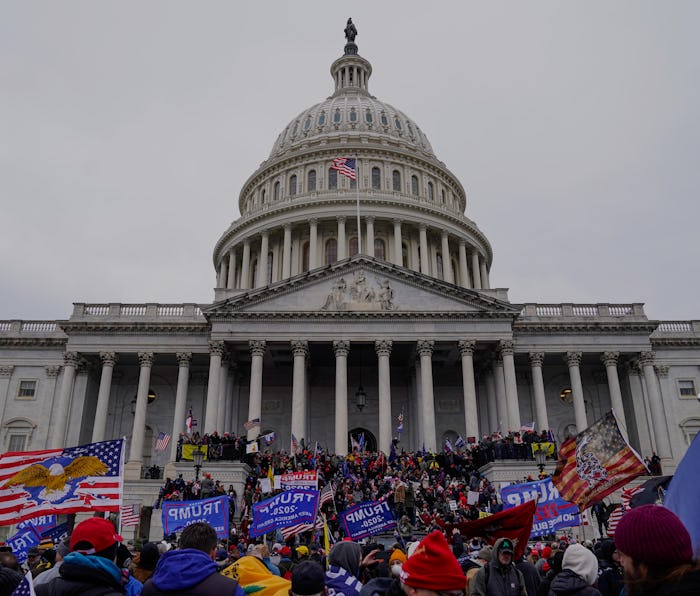 WASHINGTON, DC - JANUARY 06: Crowds gather for the "Stop the Steal" rally on January 06, 2021 in Was...