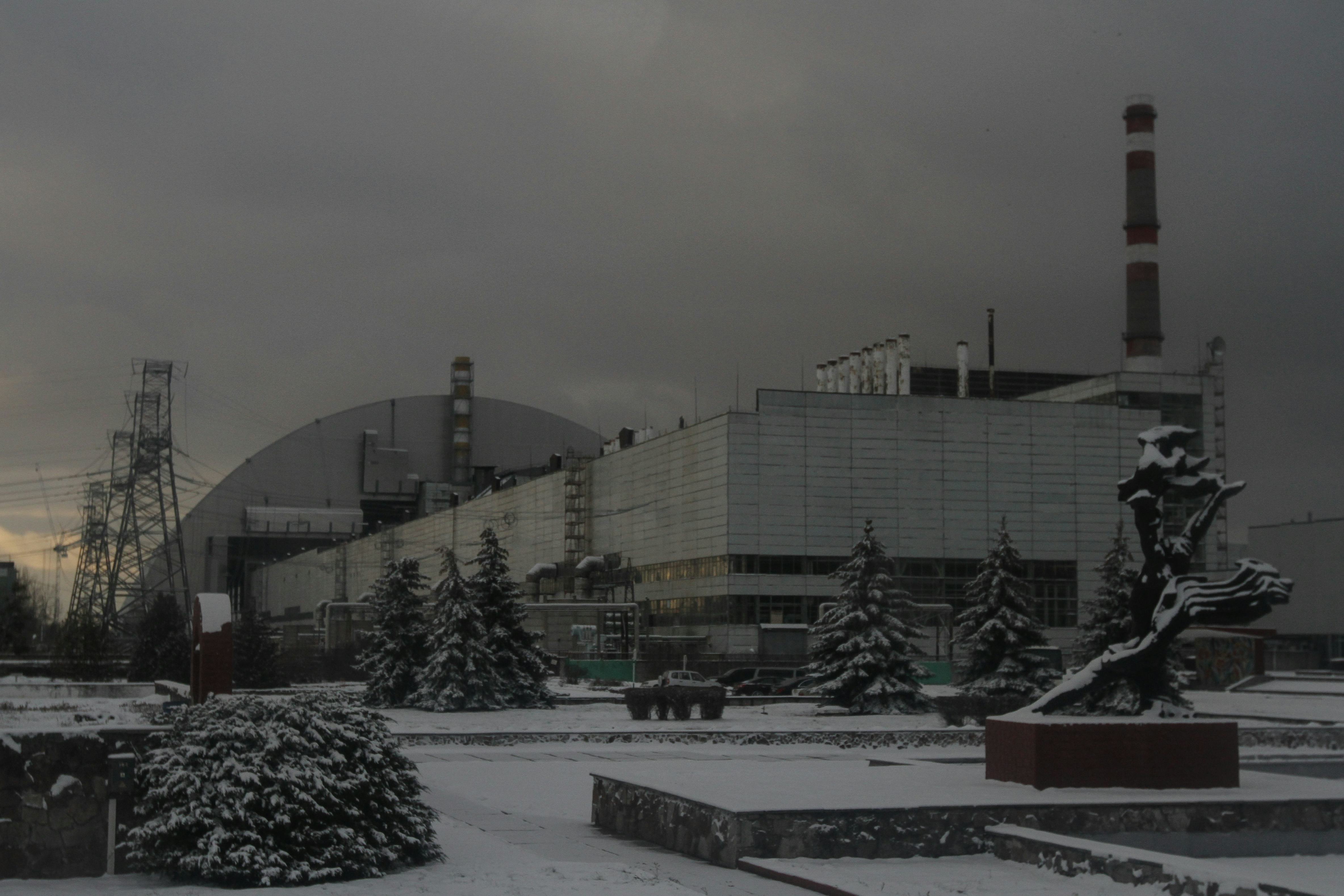 The New Safe Confinement sarcophagus covers destroyed 4th reactor at the Chornobyl NPP on November 2...
