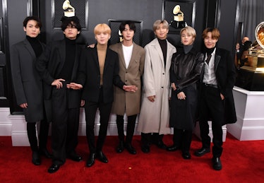 LOS ANGELES, CALIFORNIA - JANUARY 26: BTS arrives at the 62nd Annual GRAMMY Awards at Staples Center...