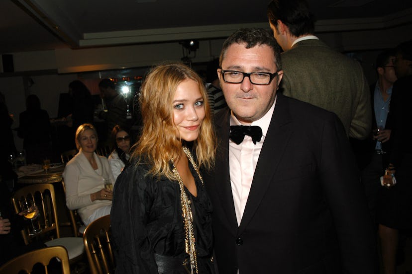 LOS ANGELES, CA - MARCH 19: Mary-Kate Olsen and Alber Elbaz attend Barneys New York hosts a luncheon...