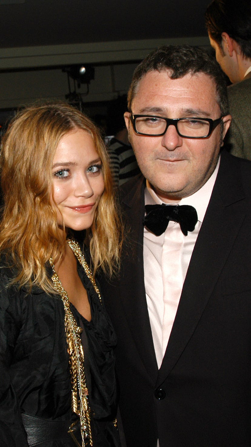 LOS ANGELES, CA - MARCH 19: Mary-Kate Olsen and Alber Elbaz attend Barneys New York hosts a luncheon...