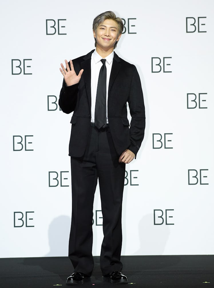 SEOUL, SOUTH KOREA - NOVEMBER 20: RM of BTS during BTS's New Album 'BE (Deluxe Edition)' Release Pre...