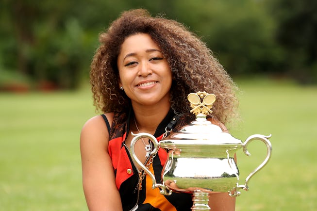 MELBOURNE, AUSTRALIA - FEBRUARY 21: Naomi Osaka of Japan poses with the Daphne Akhurst Memorial Trop...