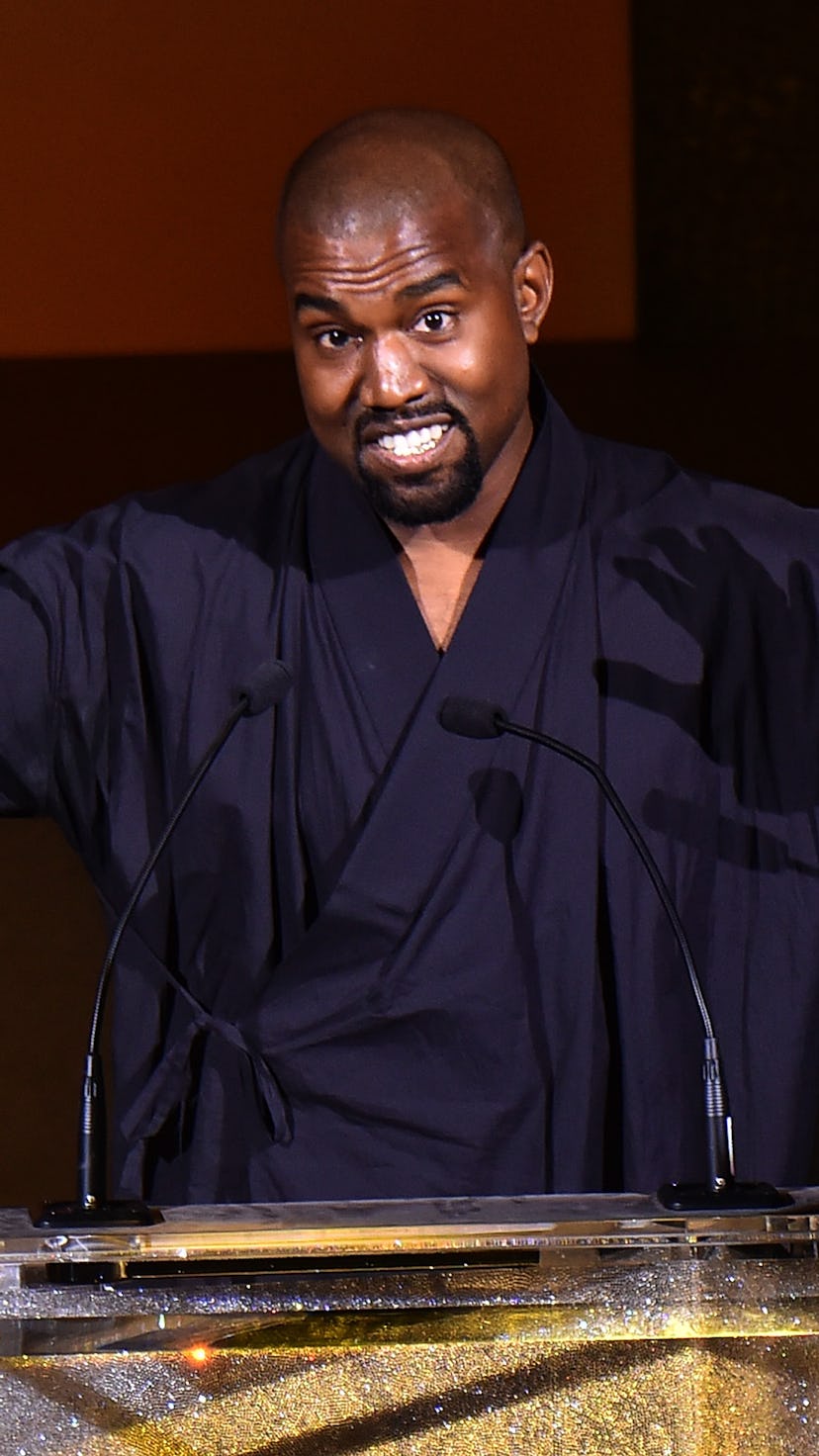 NEW YORK, NY - JUNE 01:  Kanye West presents the Fashion Icon Award to Pharrell Williams onstage at ...