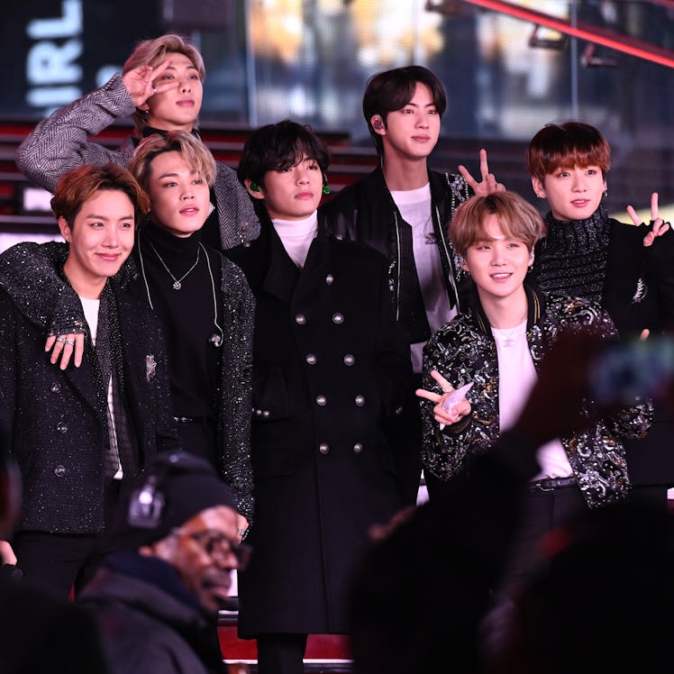 NEW YORK, NEW YORK - DECEMBER 31: BTS performs during Dick Clark's New Year's Rockin' Eve With Ryan ...
