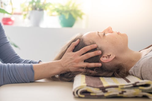 Woman practicing Somatic movement in her Health Studio, Awareness through movement, embodiment and F...