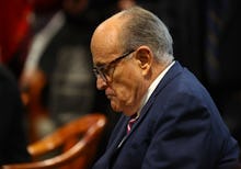 LANSING, MI - DECEMBER 02: U.S. President Donald Trump's personal attorney Rudy Giuliani waits to t...
