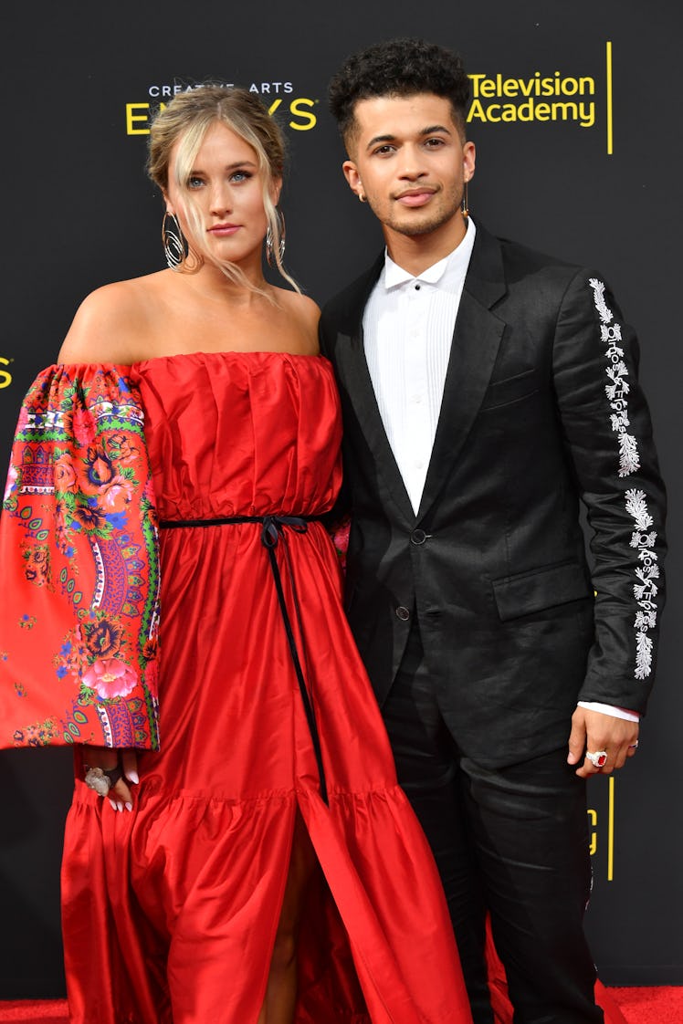 LOS ANGELES, CALIFORNIA - SEPTEMBER 14: Ellie Woods and Jordan Fisher attend the 2019 Creative Arts ...