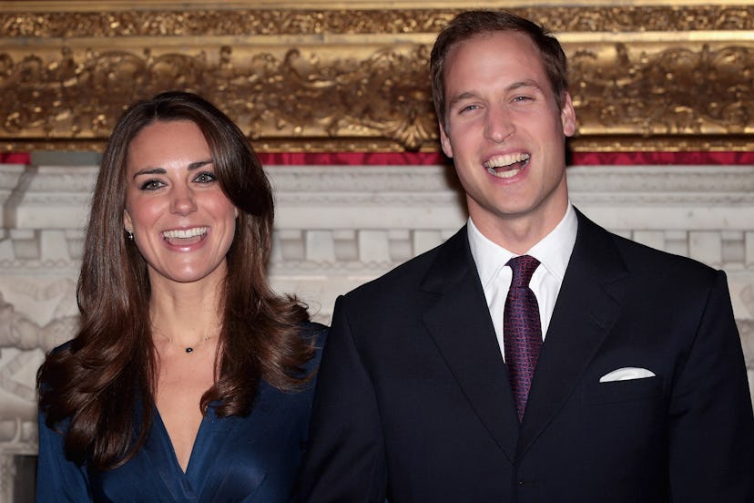 Prince William and Kate Middleton in their engagement photo.