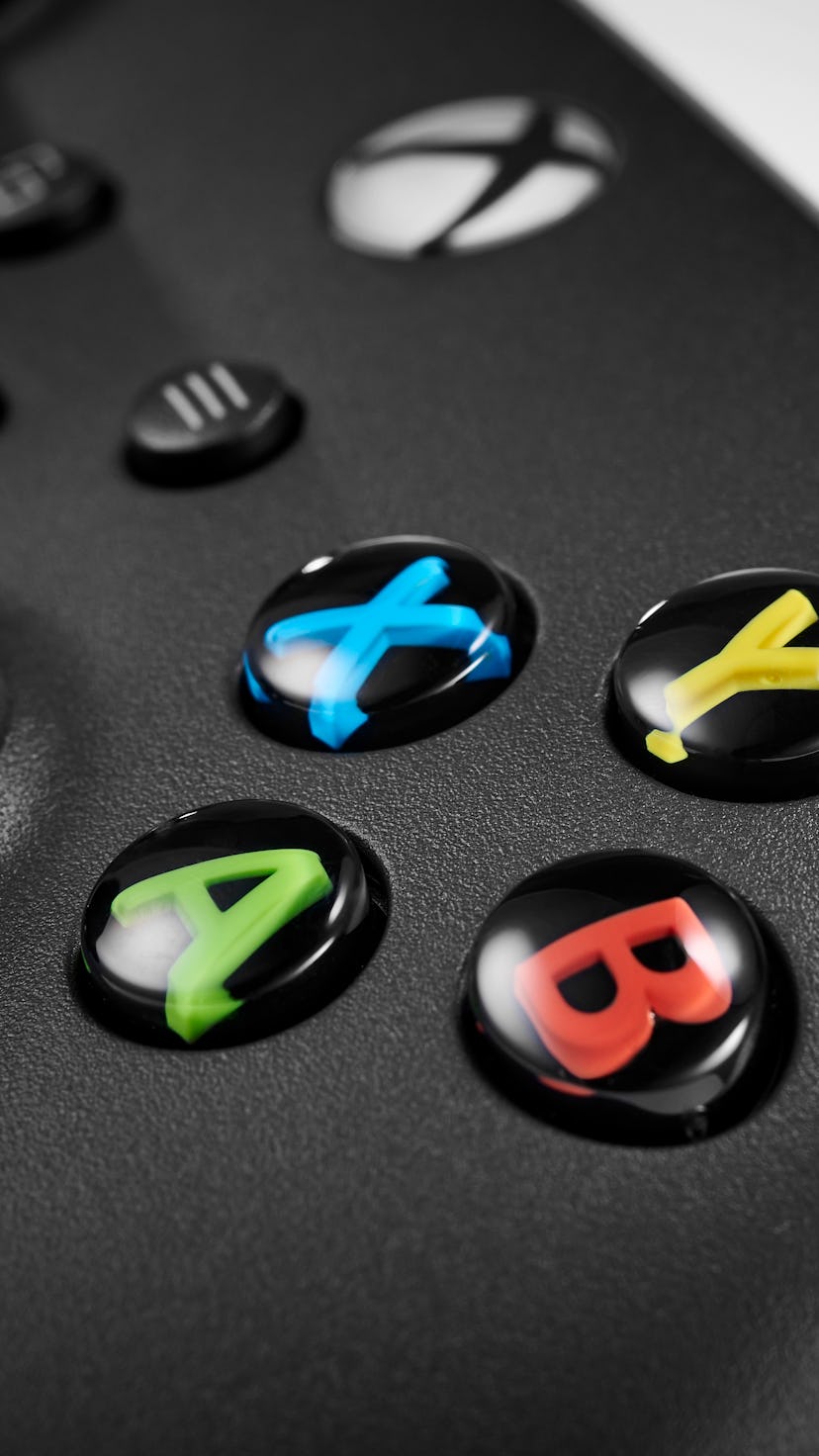 Detail of the buttons on a Microsoft Xbox Series X wireless controller, taken on October 9, 2020. (P...