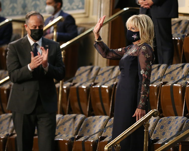 WASHINGTON, DC - APRIL 28: U.S. second gentleman Doug Emhoff (L) and U.S. first lady Dr. Jill Biden ...