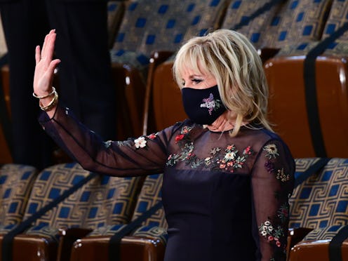 WASHINGTON, DC - APRIL 28: U.S. first lady Dr. Jill Biden (R) arrives before a speech by President J...