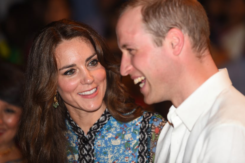 Kate Middleton makes Prince William laugh.