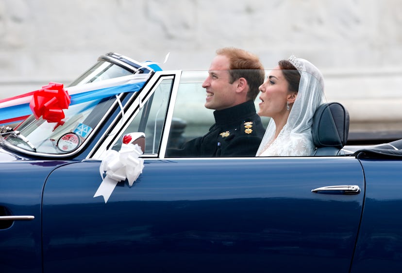 Prince William and Kate Middleton leave their wedding.