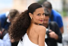 TOPSHOT - British actress Thandie Newton poses on May 15, 2018 during a photocall for the film "Solo...